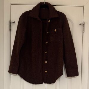 ⚜️ Express the Brown Button-Up Fleece Jacket